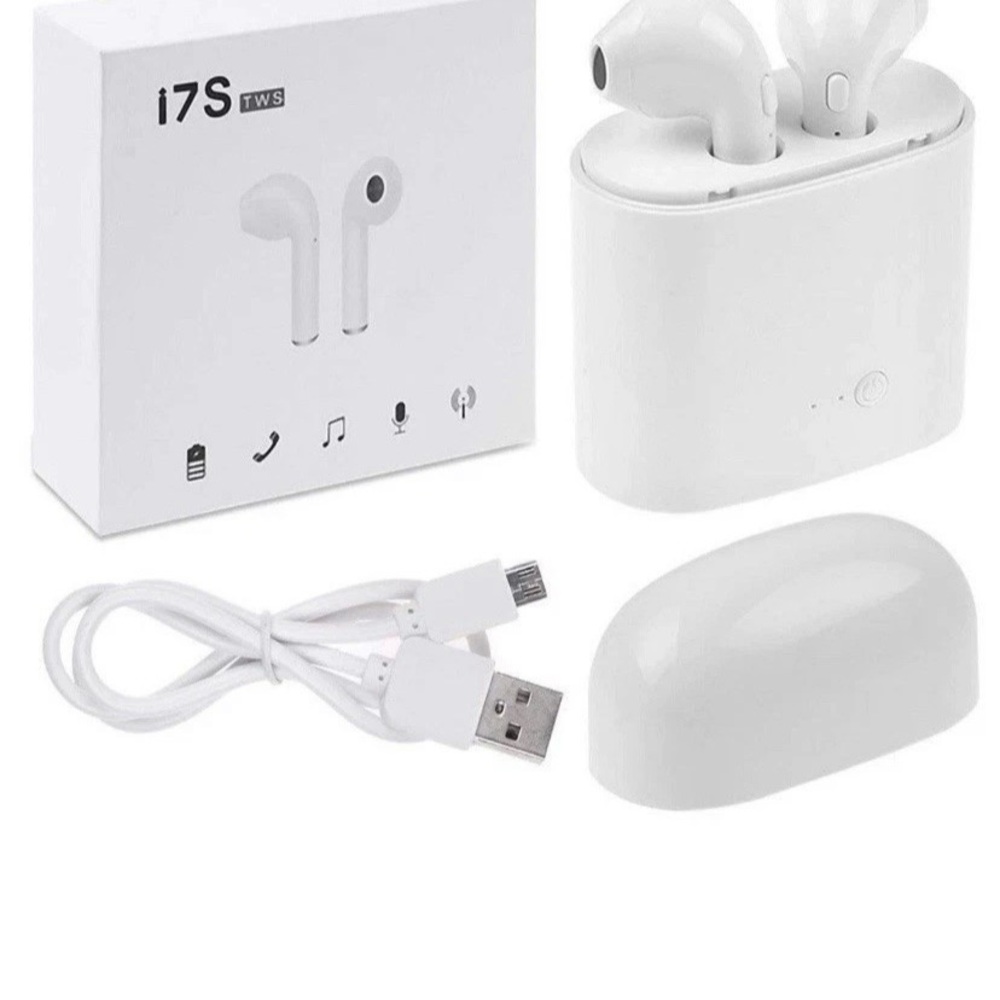 i7S TWS White Earbud Headphones
